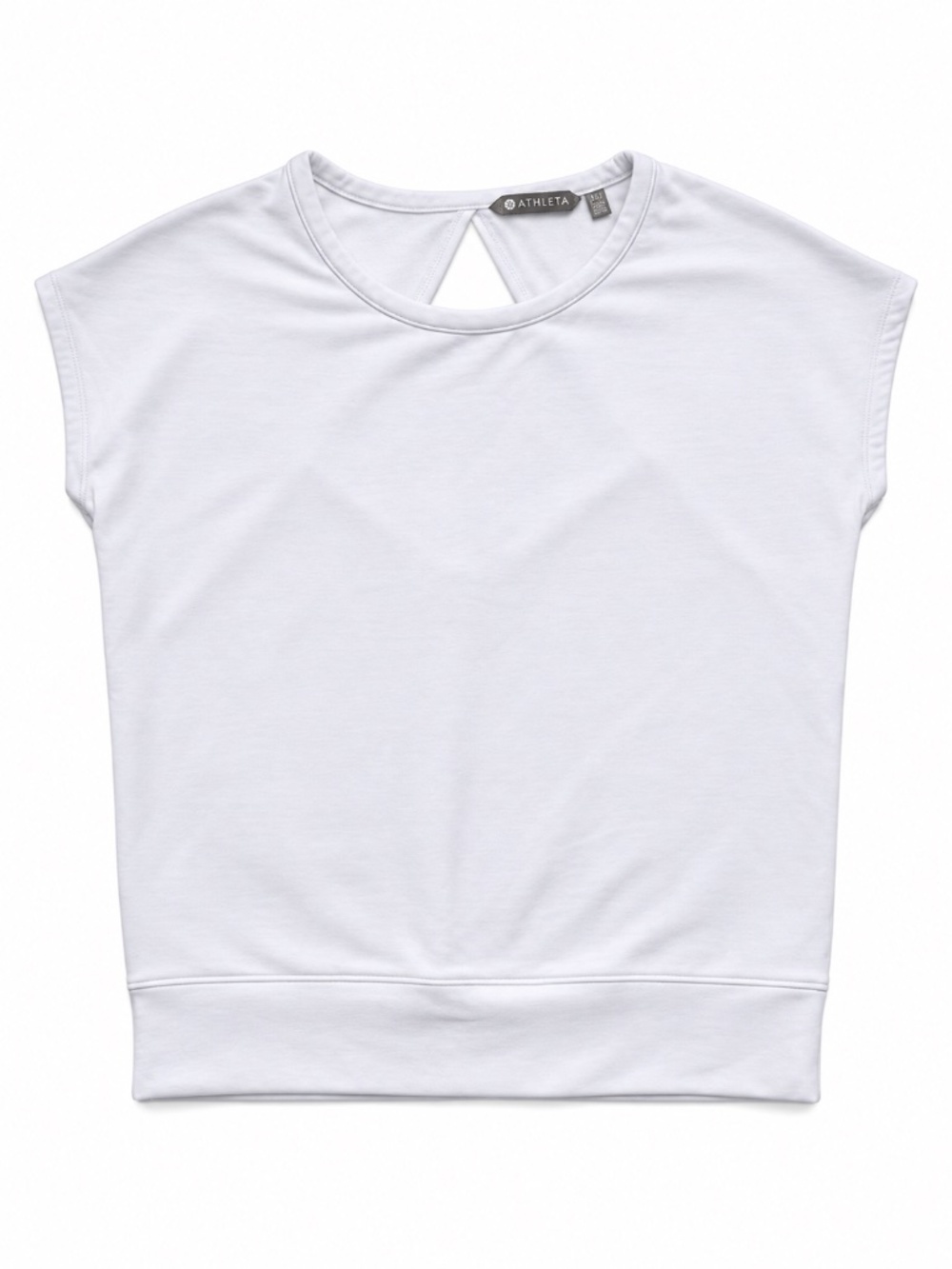 Athleta White Geometric Open Back Top Size 4